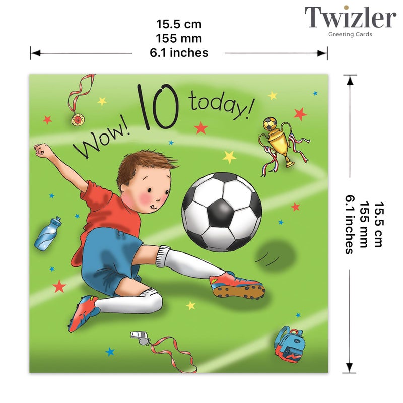 Twizler Happy Birthday Card for Boys, 6.1 x 6.1 Inches, Printed on Cardstock with Premium Envelope - Image 3